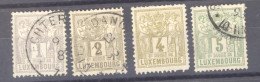 Luxembourg  :  Mi  45A-48A  (o), *  Dentelé 12 ½ X 12 - 1882 Allégorie