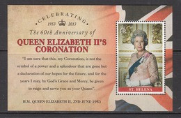 2013 St. Helena QEII Coronation  Miniature Sheet MNH  @ BELOW Face Value - Sainte-Hélène