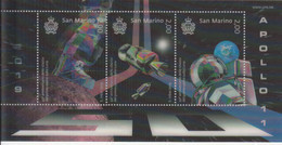 2019 San Marino 3D Hologram Moon Landing Space Exploration COOL!!  Souvenir Sheet MNH @ BELOW FACE VALUE - Unused Stamps