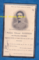 Faire Part De Décés - 1952 - Paulette BAUDRY épouse D' Edmond GODEFROY - Femme Mort à 43 Ans - Généalogie - Décès