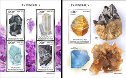 Niger 2023, Minerals, 4val In BF+BF - Minéraux