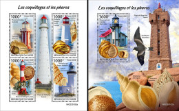 Niger 2023, Lighthouse, Shells, 4val In BF+BF - Coneshells