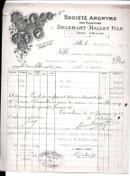 Société Des Filatures Delebart Mallet Fils à Lille. à Léonce Beauvillain Fabricant De Tulles à Caudry. 1922. - 1900 – 1949