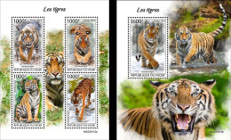 Niger 2023, Animals, Tiger, 4val In BF+BF - Félins