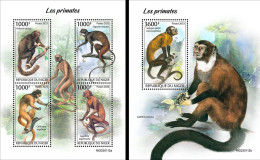 Niger 2023, Animals, Monkey, 4val In BF+BF - Singes