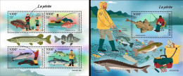 Niger 2023, Animals, Fishing, Fish, 4val In BF+BF - Vissen