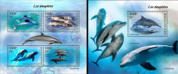 Niger 2023, Animals, Dolphins, 4val In BF+BF - Dolfijnen