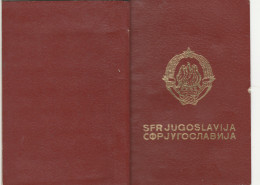 Passeport,passport, Pasaporte, Reisepass,Yugoslavia - Historical Documents