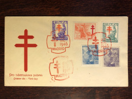 SPAIN FDC COVER 1946 YEAR TUBERCULOSIS TBC HEALTH MEDICINE STAMPS - FDC