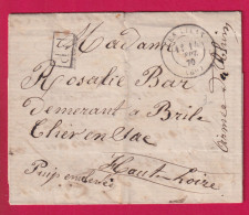 GUERRE 1870 ARMEE DU RHIN CAD LES LILAS SEINE PARIS POUR BRIVE CHARENSAC 14 SEPT 1870 LETTRE - Krieg 1870