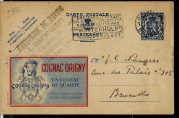 Publibel Obl. N° 586 ( Cognac Origny) Obl. BXL 11/09/1944 - Werbepostkarten