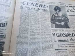 STAMPA SERA  19/10/1956 CENERE GRAZIA DELEDDA SANTA MARINELLA GRAZZANISE MASSALOMBARDA - Autres & Non Classés