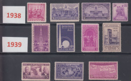 USA 1938-39 Full Year Commemorative MNH Stamps Set SC# 835-38 And 852-858 - Full Years