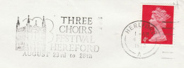 Religion Music 1970 Cover Slogan HEREFORD THREE CHOIRS FESTIVAL Illus Cathedral   Gb Stamps Religion Church - Covers & Documents