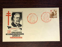 SPAIN FDC COVER 1954 YEAR TUBERCULOSIS TBC HEALTH MEDICINE STAMPS - FDC