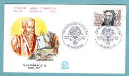 FDC France 1982 - Guillaume Postel - Philologue Et Théosophe - YT 2225 - 50 Barenton - 1980-1989