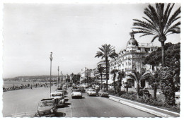 NICE-LA PROMENADE DES ANGLAIS ET L'HOTEL RUHL - OLD CARS - CITROEN DS / TRACTION AVANT - RENAULT DAUPHINE-FIAT 600 - Cafés, Hôtels, Restaurants