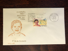 SPAIN FDC COVER 1975 YEAR CHILD SURVIVAL PEDIATRICS HEALTH MEDICINE STAMPS - FDC