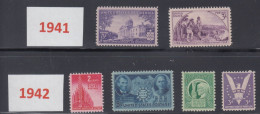 USA 1941-42 Full Year Commemorative MNH Stamps Set SC# 903-908 With 6 Stamps - Full Years