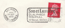 ST ALPHEGE CHURCH Solihull 1970 Cover SON ET LUMIERE Illus SLOGAN  Gb Stamps Religion Christianity - Lettres & Documents