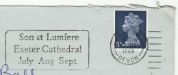 1969 Cover EXETER CATHEDRAL  SON ET LUMIERE SLOGAN  Gb Stamps Religion - Brieven En Documenten