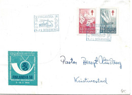 Finland   1956   Fighting Tuberculosis: Rush Dragonfly And Apollo Butterfly Mi 434-435 Finlandia 11.7.1956 - Cartas & Documentos