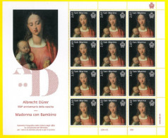 SAN MARINO 2021 550° Anniversary Born Albert Durer - New Sheet - Pittore - Blocks & Kleinbögen