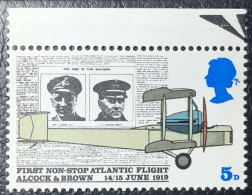 Alcock & Brown First Non Stop Atlantic Flight 5D Stamp 1969 - Unused Stamps