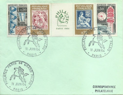 Enveloppe Avec Cachet Commémoratif Philatec Paris 64 Grand Palais - 11/06/1964 - Cachets Commémoratifs