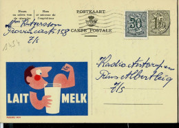 Publibel Obl. N° 1454 ( LAIT - MELK - Homme Costaud ) Obl. 07/12/57 - Werbepostkarten