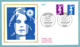 FDC France 1990 - Marianne Du Bicentenaire (Briat) 1990 - YT 2619 Et 2623 - Paris - 1990-1999