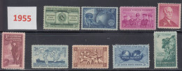 USA 1955 Full Year Commemorative MNH Stamps Set With 9 Stamps - Annate Complete