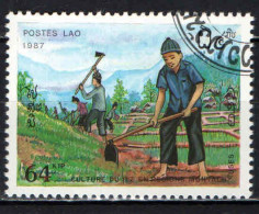 LAOS - 1987 - COLTIVAZIONE DEL RISO NELLE ZONE DI MONTAGNA - USATO - Laos