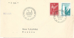 Finland   1956   Flight Helsinki Moskva  - Special Cover   18.2.1956 - Briefe U. Dokumente