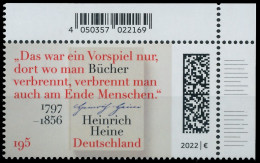 BRD BUND 2022 Nr 3731 Postfrisch ECKE-ORE X53AFD6 - Unused Stamps