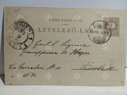 Croatia Hungary Magyar Posta Stamp 2. Litho Fiume Rijeka To Triest Italy 1899 - Storia Postale
