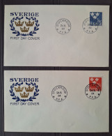 Suède 1964 N°479 + N°480  Ob Premier Jour TB - FDC