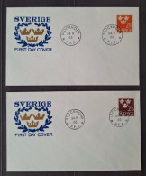 Suède 1965 N°477A + N°479B  Ob Premier Jour TB - FDC