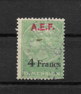 A.E.F.  - Timbre Fiscal De DIMENSION De  4 FRANCS Annulé / Décentré Petite Coupure En Bas à Droite !! - Gebruikt