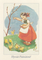 Postal Stationery - Girl Feeding Chicks - Happy Easter - Red Cross 2008 - Suomi Finland - Postage Paid - Interi Postali