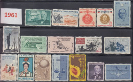 USA 1961 Full Year Commemorative MNH Stamps Set SC# 1174-1190 With 17 Stamps - Full Years