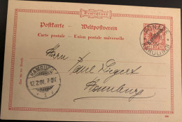 CAROLINES.1901.Colonie Allemande.Entier Postal.Michel P2.Ponape.24C23 - Carolines