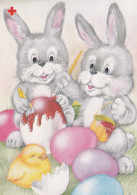 Postal Stationery - Hares - Bunnies Painting Eggs - Chicks Hatching - Red Cross 1995 - Suomi Finland - Postage Paid - Postwaardestukken