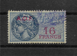 A.O.F.  - Timbre Fiscal Français Surchargé En Rouge,  Façiale De 16 Francs Oblitéré //   LOT A // - Used Stamps