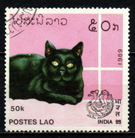 LAOS - 1989 - GATTO NERO - CAT - USATO - Laos