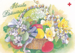 Postal Stationery - Easter Flowers And Eggs In The Basket - Red Cross 1999 - Suomi Finland - Postage Paid - Enteros Postales