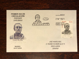 SPAIN FDC COVER 2009 YEAR BRAILLE BLIND BLINDNESS HEALTH MEDICINE STAMPS - FDC