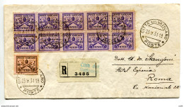Conciliazione Cent. 20 Blocco Di Dieci Esemplari Su Busta - Unused Stamps