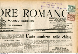 Osservatore Romano - Giornale Del 25 Novembre 1932 Spedito In Olanda - Neufs