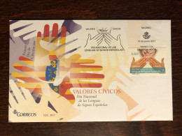 SPAIN FDC COVER 2017 YEAR SIGN LANGUAGE DEAF HEALTH MEDICINE STAMPS - FDC